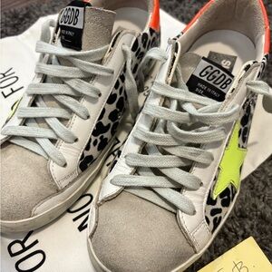 Golden Goose Deluxe Brand Sneakers with Neon and Animal Print